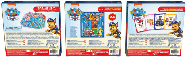 Paw Patrol 3-in-1-Spielset Puzzle Pop-Up-Würfel Jumbo-Karten