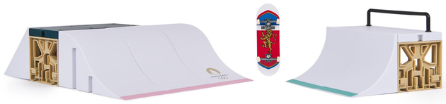 Tech Deck Griffbrett-Set Aurelien's Ramp + farbiges Sammelskateboard Paris 2024