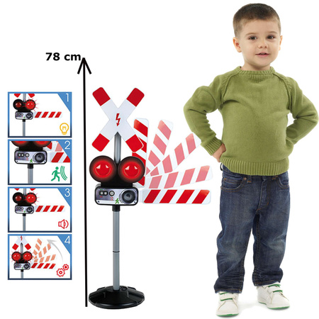 Straßenschild Bahnübergang Verkehr lernen Ampel Klein Licht und Ton