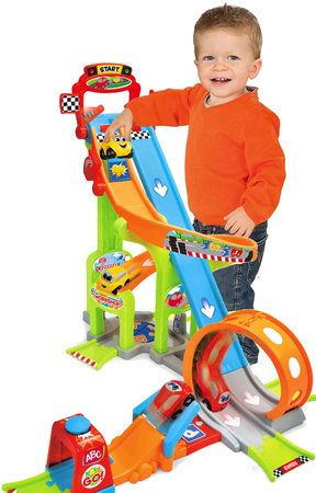 Große Garage Car Track Set mit Launcher und ABC-Schleife + 2 Cars