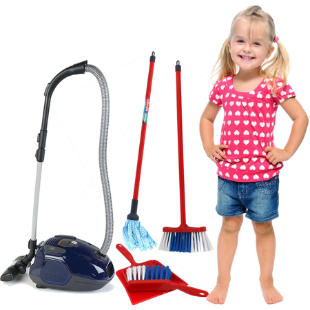 Reinigungsset mit Vileda Mopp und Spielzeugstaubsauger 