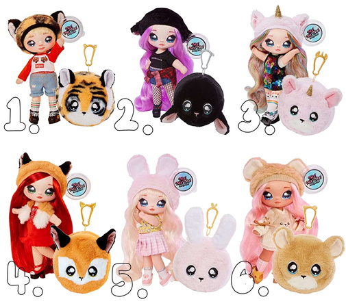 Die Na!Unter!Unter! Surprise CJ Cuddles Puppe + Schlüsselanhänger Serie 1