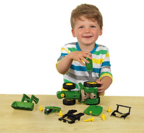 Klein 3908 John Deere Traktor auf Anhänger zum Wenden Licht + Sound