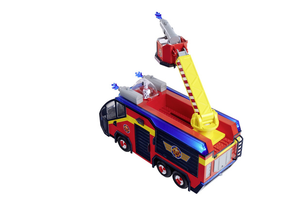 Feuerwehrmann Sam Set Großes Feuerwehrauto Jupiter interaktives Auto + 2 Figuren Licht Sound