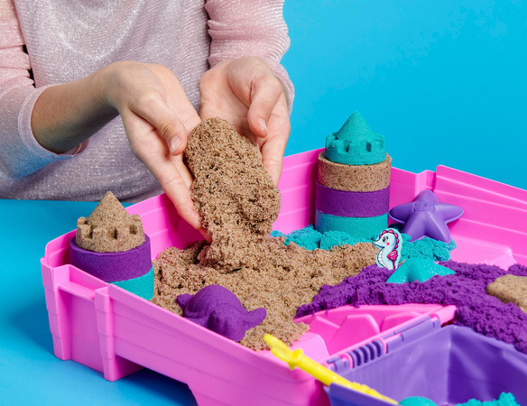 Kinetic Sand kinetischer Sandkoffer-Set Mermaid's Palace 3 Farben + Zubehör