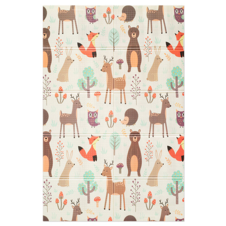 HUMBI Spielmatte Baby, Krabbelmatte, XPE Schaumstoff, Doppelseitig, Flatbar, Wasserdicht, Extra Größe, Teppich Babymatte, Rutschfest, 120x180 Wald-Straßen