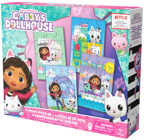 Gabis hölzernes Katzenhaus-Puzzle 4 Puzzles