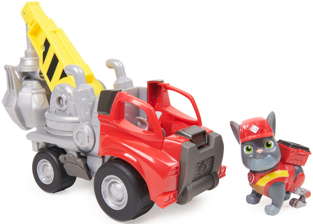 Paw Patrol Rubble Charger Baufahrzeug Roter Heppo Grabber mit Figur 6cm