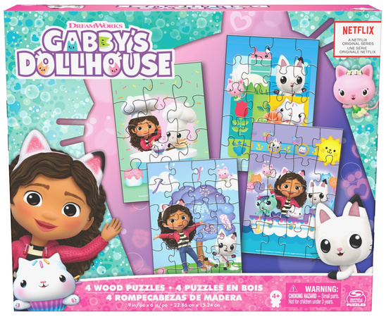 Gabis hölzernes Katzenhaus-Puzzle 4 Puzzles