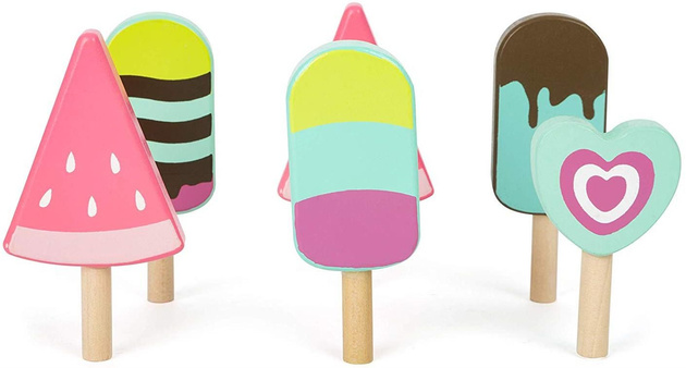 Kleiner hölzerner Eiscreme-Wagen Eisdiele mit Fuß