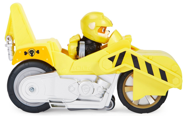 Paw Patrol 2-in-1 Rubble Deluxe Moto Pups Motopies Gelbes Motorradfahrzeug + Figur