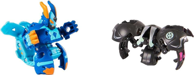 Bakugan Box Zinn Baku-Tin + 2 Figuren und Sectanoid Karten