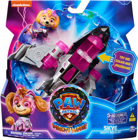 Paw Patrol The Mighty Kinofilm Big Kinofilm Skye Figurenset rosa Jet Fahrzeug Sound Licht
