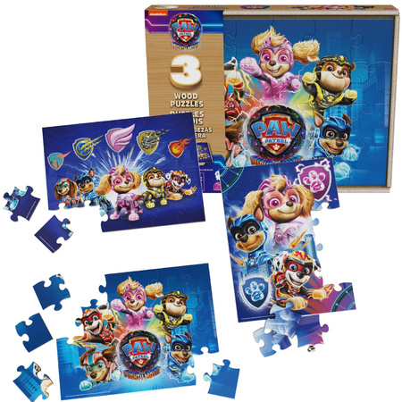 Holzpuzzle Paw Patrol The Mighty Movie 3 Sets
