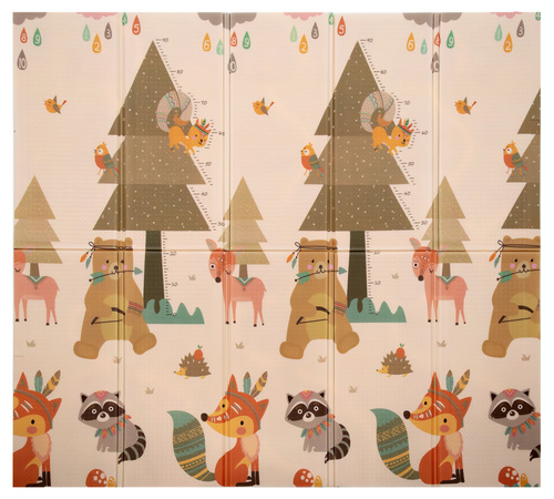 HUMBI Spielmatte Baby, Krabbelmatte, XPE Schaumstoff, Doppelseitig, Flatbar, Wasserdicht, Extra Größe, Teppich Babymatte, Rutschfest, 180x200 cm, Dorf und Wald