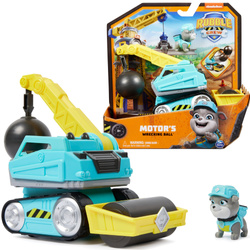 Paw Patrol Rubble und seine Crew Rubble&Crew Motorbauwagen Blau Zerstörungskugel mit Figur 6cm