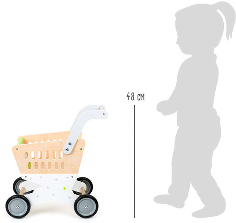 Kleiner hölzerner Leichtgewicht-Einkaufswagen mit Fuß