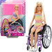 Barbie blonde Puppe im Rollstuhl + Rampe