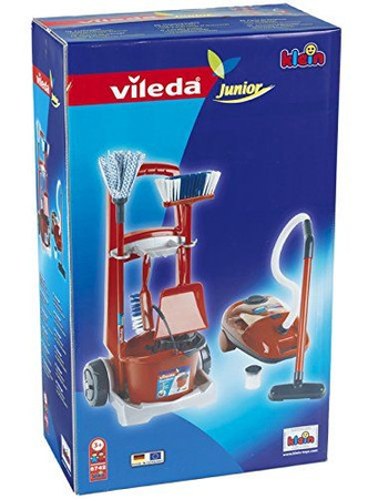 Großes Kinder-Reinigungswagen-Set mit Staubsaugerbällen Sound Vileda Klein