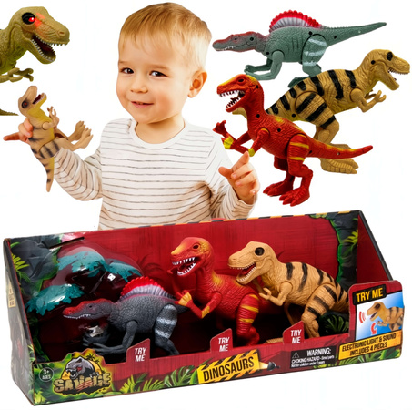 Dinosaurier-Figurenset mit Licht und Geräuschen 3 Stück