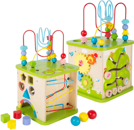 Kleiner Fuß Lernwürfel aus Holz 5in1