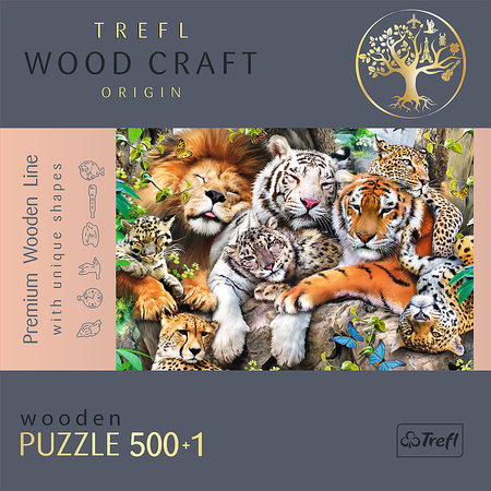 Trefl Holzpuzzle Wildkatzen im Dschungel 500 Elemente