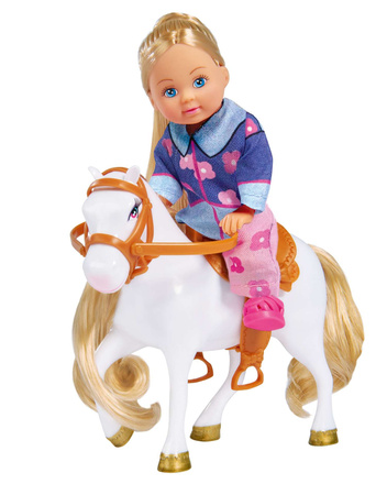 Simbs Evi Liebespuppe im Jeep mit Pferdeanhänger