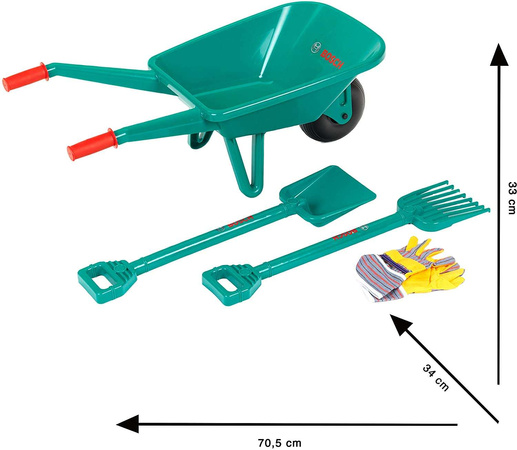 Klein 2752 Bosch Garten-Set mit Schubkarre