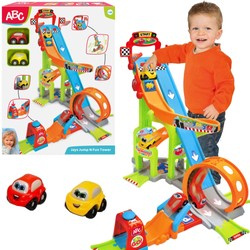 Große Garage Car Track Set mit Launcher und ABC-Schleife + 2 Cars