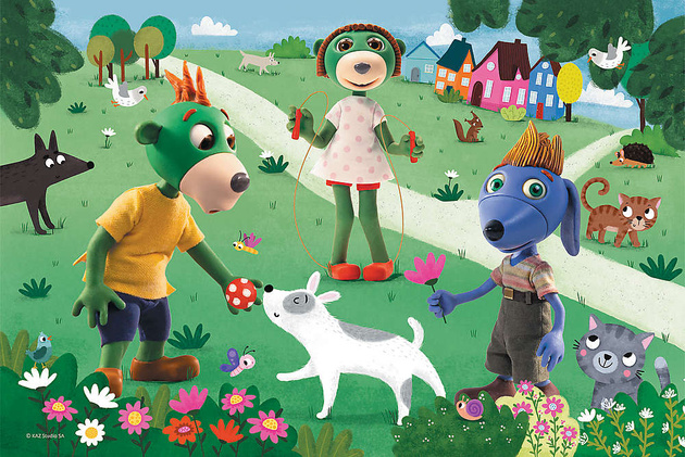 Puzzle 60 Elemente The Treflik Family Freudiger Tag