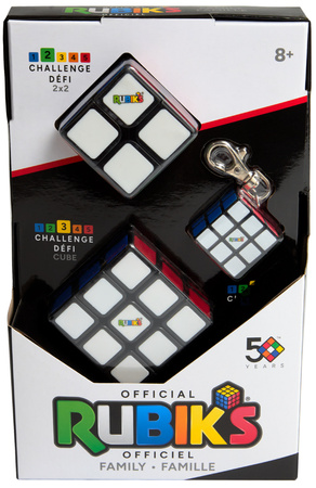 3W1 Set Original klassisches Rubik's Cube Puzzle Spielzeug Mini-Würfelpuzzle Schlüsselanhänger Rubik's (2 Würfel + Schlüsselanhänger)