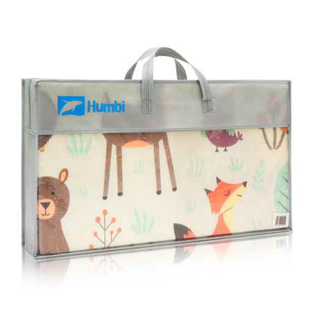 HUMBI Spielmatte Baby, Krabbelmatte, XPE Schaumstoff, Doppelseitig, Flatbar, Wasserdicht, Extra Größe, Teppich Babymatte, Rutschfest, 120x180 Wald-Straßen