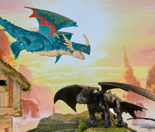 How to Train Your Dragon Deadly Nadder Figur mit feurigem Raketenwerfer