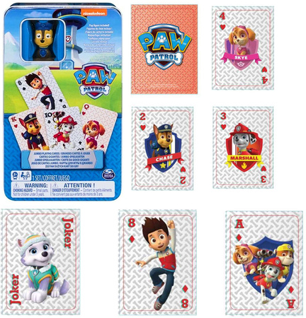 Paw Patrol Karten in einem Zinndeck 54 Karten + Chase-Figur