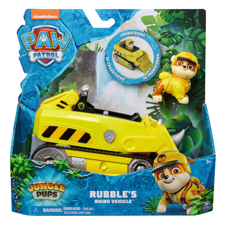 Paw Patrol Jungle Pups Fahrzeug Rubble + Figurenset