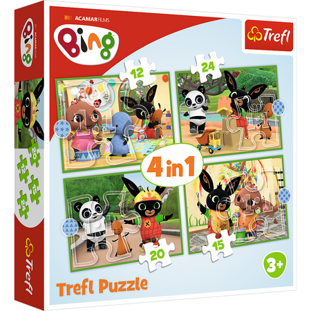 Trefl Puzzle 4in1 Bing Bunny Happy Day