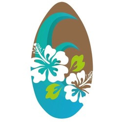 Skimboard 96cm Surfbrett aus Holz mit Blumenmuster