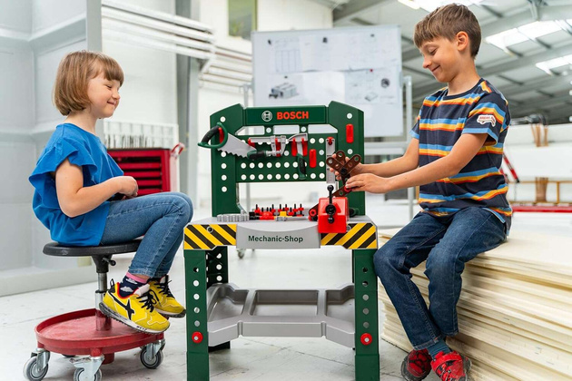 Bosch große Werkstatt mit Werkzeug für Kinder 77 Stück Klein 8574