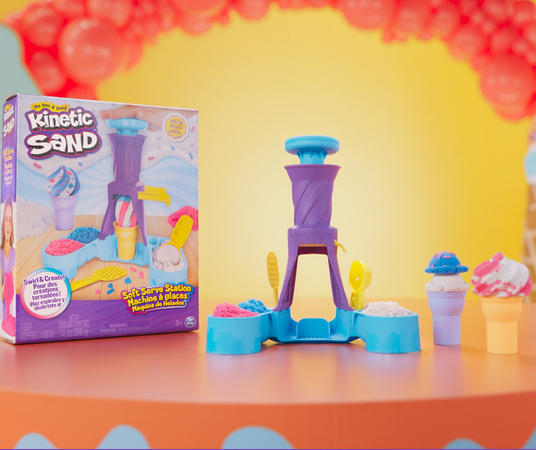 Kinetic Sand kinetischer Sand Eiscreme Set Soft Serve Station + Zubehör
