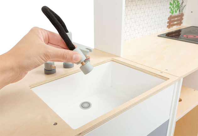 Große modulare Holzküche für Kinder XL Haushaltsgeräte 3in1 premium