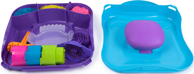 Kinetic Sand Kunststoff Kinetic Sand Set Squish Motion Koffer 3 Sande + Zubehör