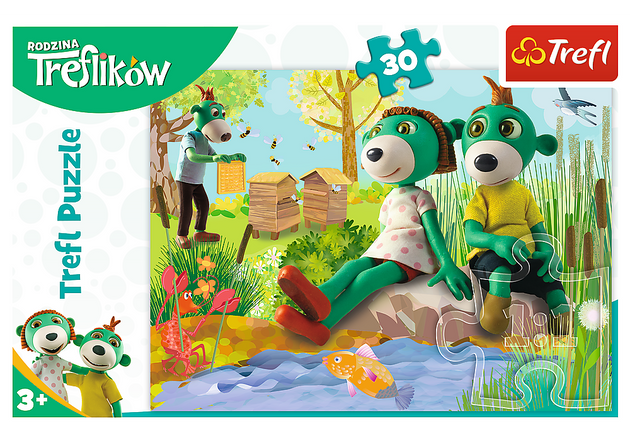 Trefl 18265 Puzzle 30 The Treflik Family am Teich