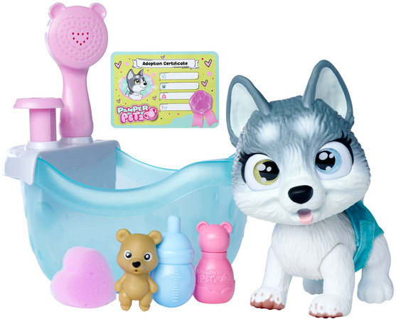 Pamper Petz interaktives Husky-Hundeset mit Wanne + Zubehör