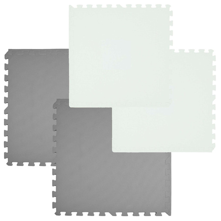 Humbi Schaumstoffbodenmatte 120x120 Großes wasserdichtes sicheres Schaumstoffpuzzle 4 Stück graphit, weiß