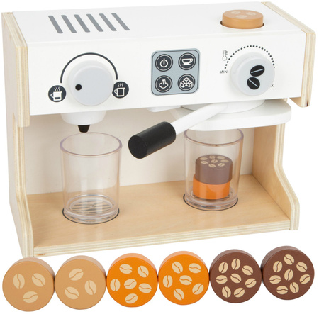 Kleine hölzerne Kaffeemaschine mit Fuß