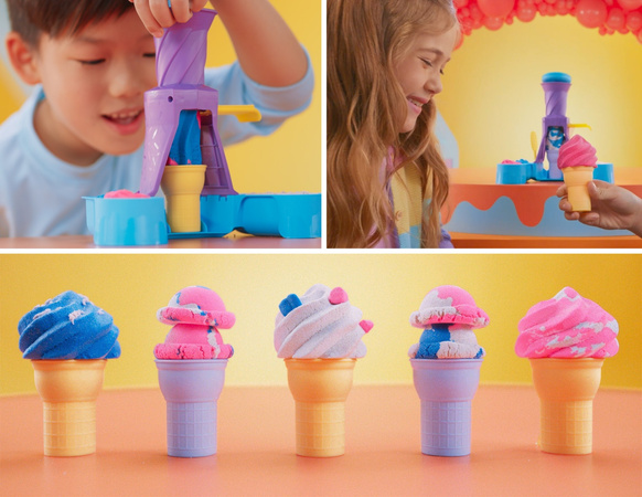 Kinetic Sand kinetischer Sand Eiscreme Set Soft Serve Station + Zubehör