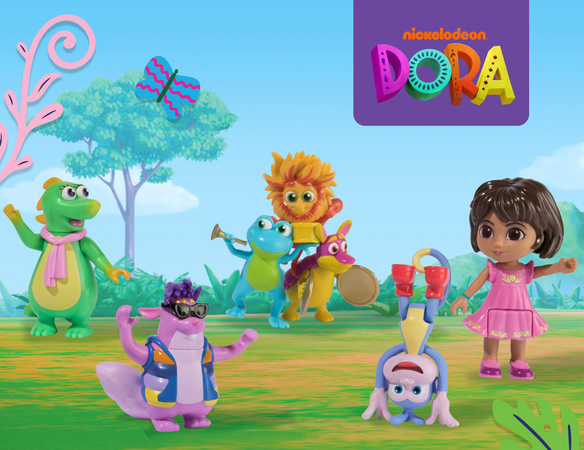 Dora Meets the World Set mit 5 Fantasie-Figuren