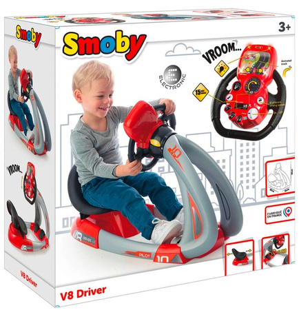 Smoby V8-Fahrerauto-Simulator für Kinder mit beweglichen Pedalen