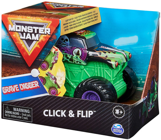 Monster Jam 1:43 Fahrzeug Grave Digger click & flip
