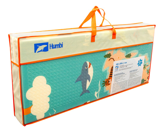 HUMBI Baby Spielmatte, Krabbelmatte, XPE-Schaumstoff, doppelseitig, flacher Streifen, wasserdicht, extragroß, Babyteppichmatte, rutschfest, 200x180x1 cm, Weltkarte Straßen